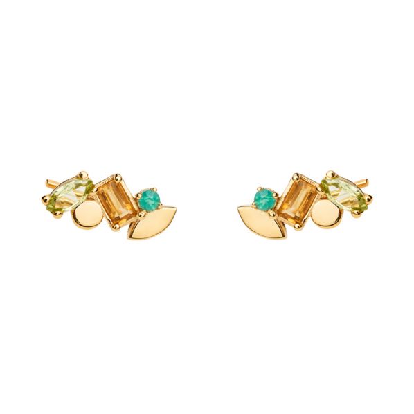 Les Bonbons Earrings- gold 9Κ, semi-precious stones