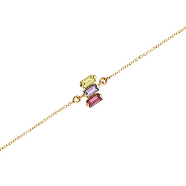 Synthesis bracelet - gold 18Κ, semi-precious stones