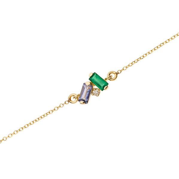 Synthesis bracelet - gold 18Κ, diamond, semi-precious stones