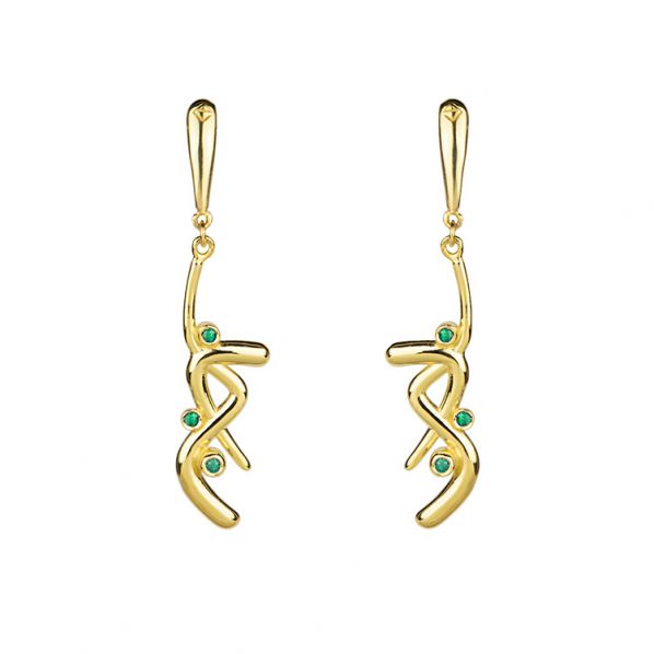 Euphoria Earrings - gold, emerald