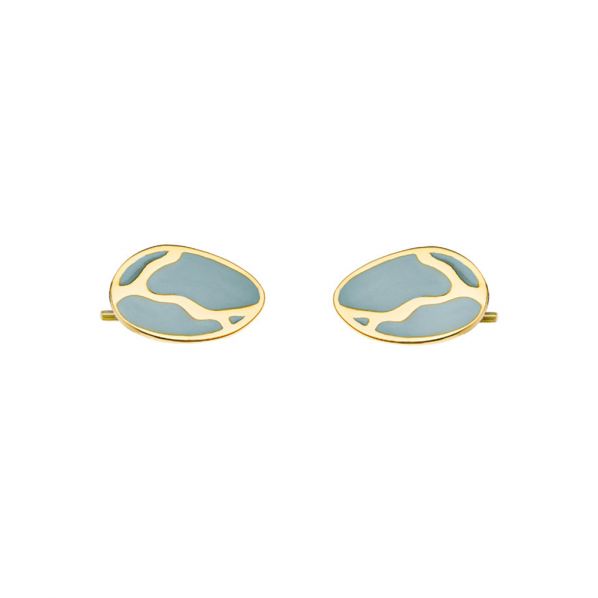 Kintsugi Earrings - silver, enamel