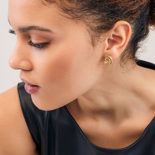 Euphoria Earrings - gold 9K, emerald
