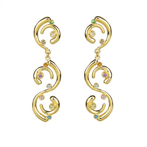 Euphoria Earrings - gold, semi-precious stones