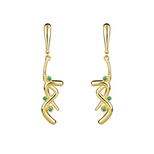 Euphoria Earrings - gold, emerald