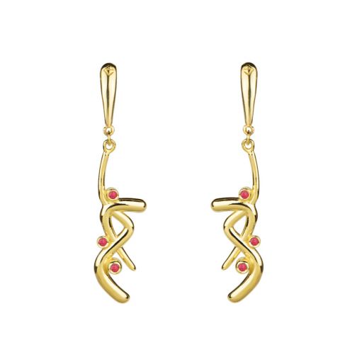 Euphoria Earrings - gold, ruby