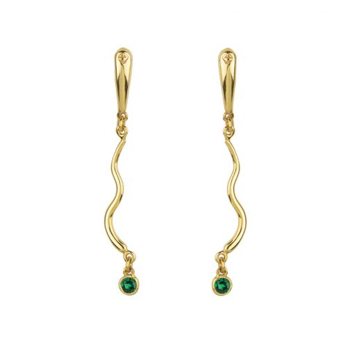 Rhea Earrings - gold, emerald