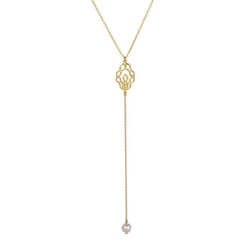 Rhea Necklace - gold, pearl