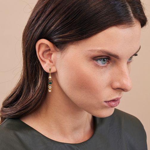 Harmony Earrings - silver, pearl, agate, labradorite