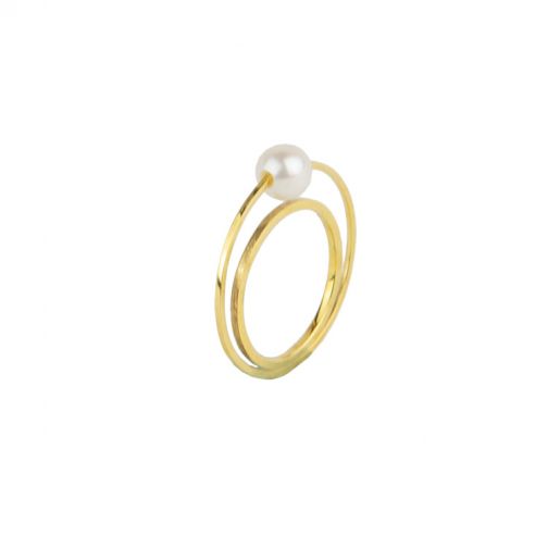 Ασημένιο Δαχτυλίδι Schemata - μαργαριτάρι