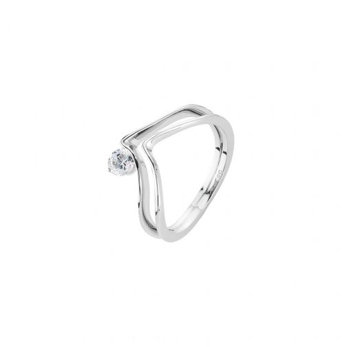 Solitaire Ring - white gold 18Κ, diamond