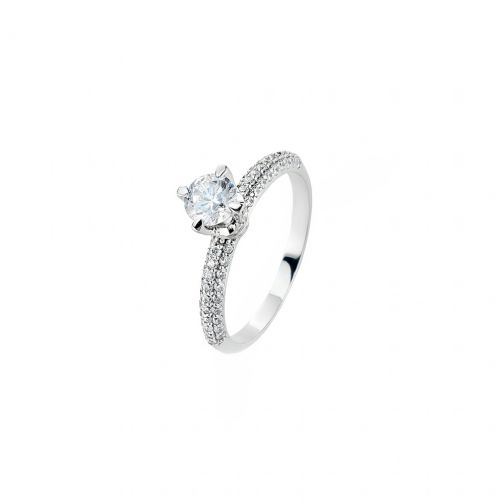 Solitaire Ring - white gold 18Κ, diamond