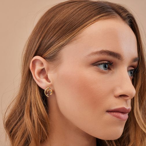Euphoria Earrings - gold 9K, sapphire