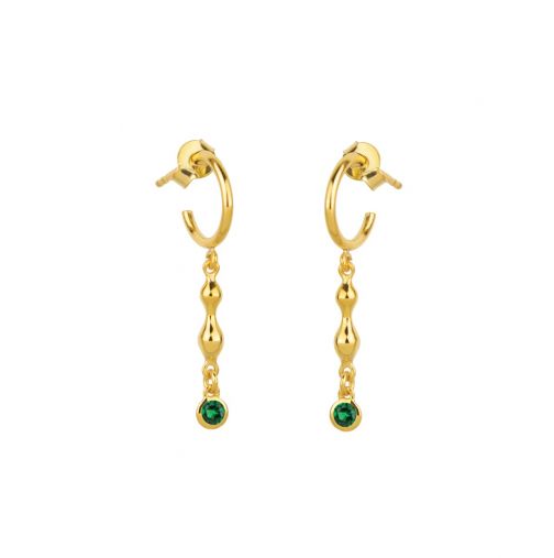 Rhea Earrings - gold, emerald