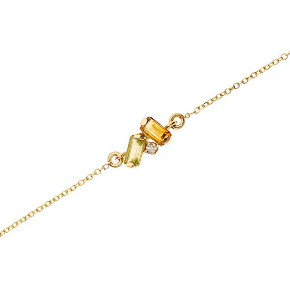 Synthesis bracelet - gold 18Κ, diamond, semi-precious stones