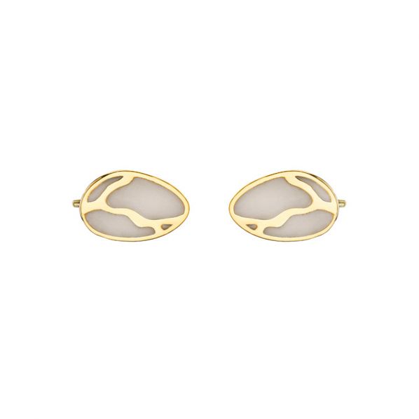 Kintsugi Earrings - silver, enamel