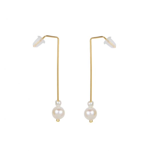 Schemata Earrings - silver, pearl